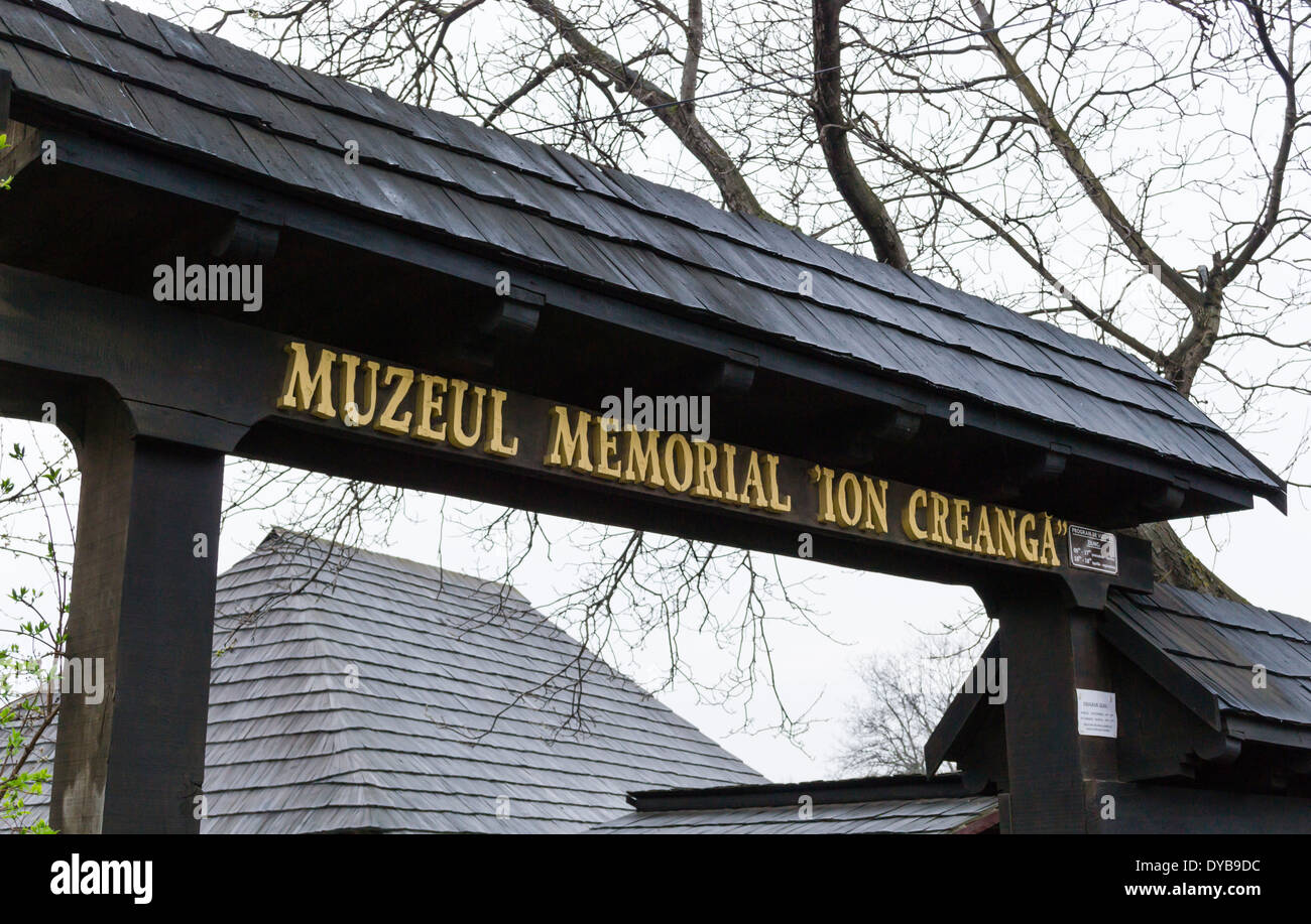 Das Gedenkmuseum Ion Creanga aus Humulesti – Neamţ County Stockfoto