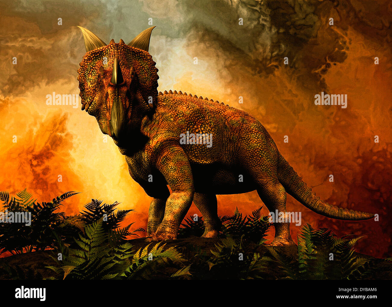 Einiosaurus war eine mittlere Exklusivmerkmal Dinosaurier aus der Oberkreide des nordwestlichen Montana. Stockfoto