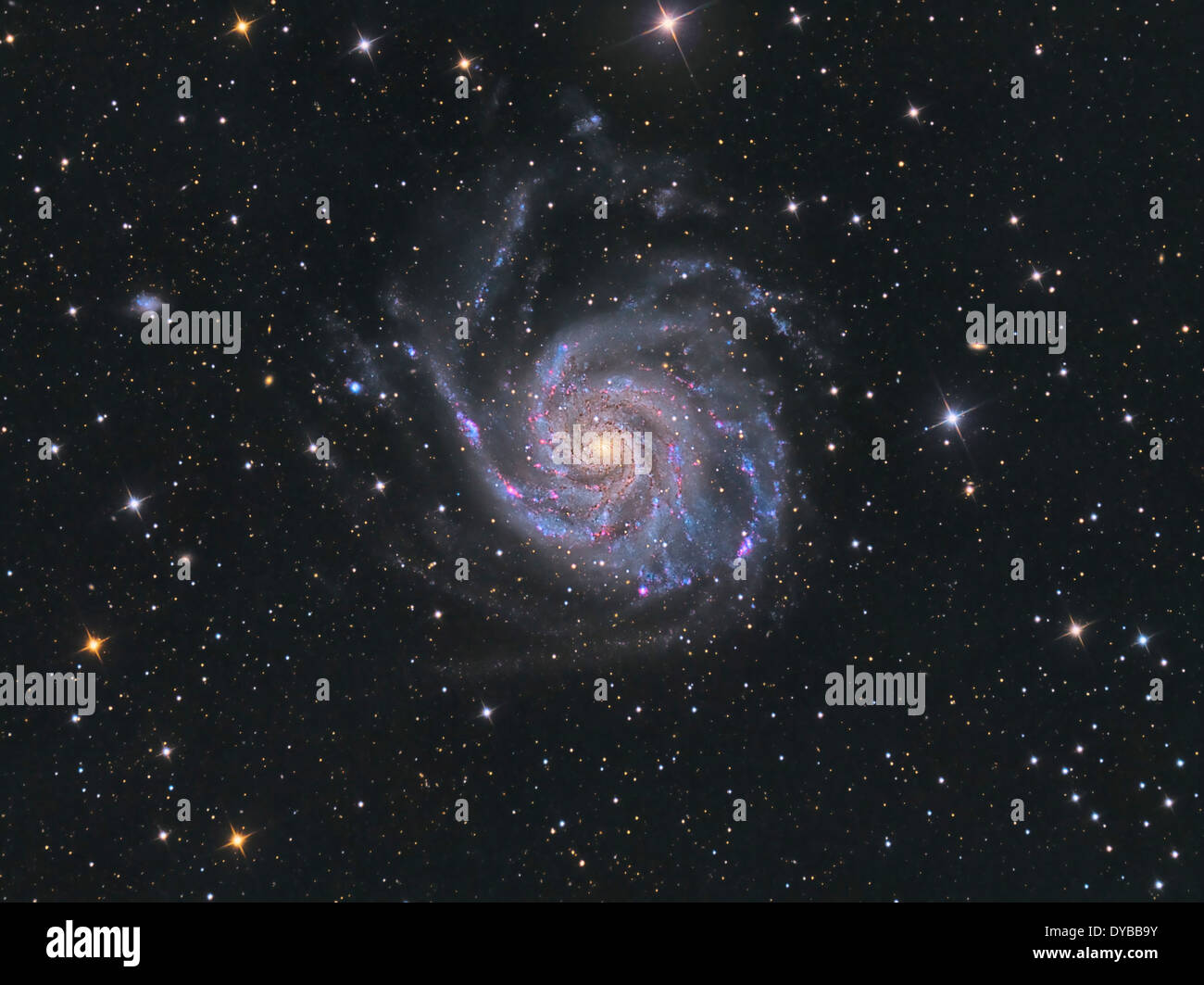 Messier 101, Pinwheel Galaxie. Stockfoto