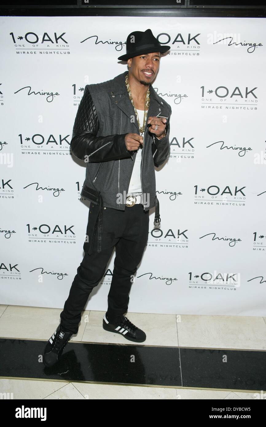 Las Vegas, NV, USA. 12. April 2014. Nick Cannon im Ankunftsbereich für Nick Cannon-Gast-DJ bei 1 Eiche Diskothek, The Mirage, Las Vegas, NV 12. April 2014. Bildnachweis: James Atoa/Everett Collection/Alamy Live-Nachrichten Stockfoto