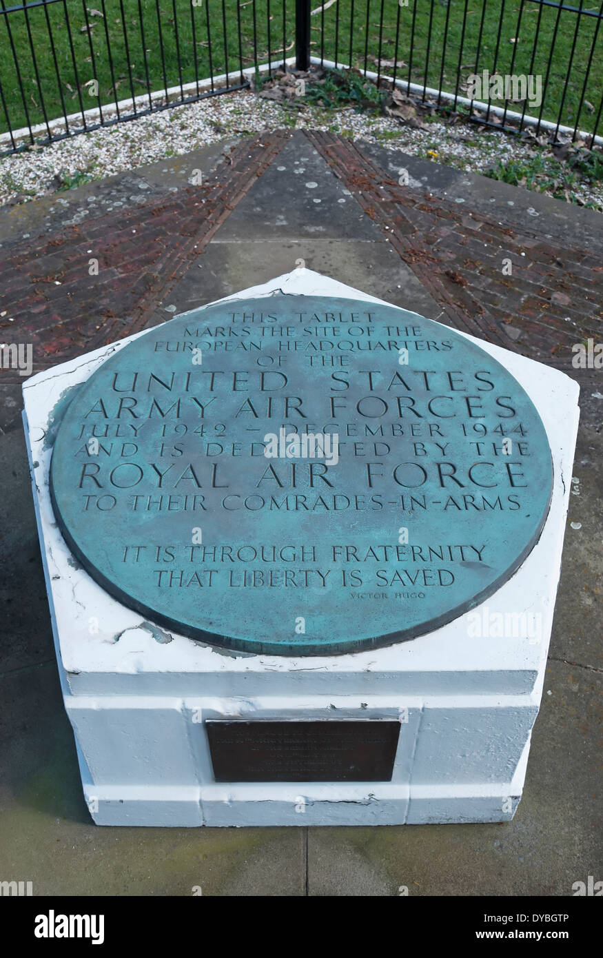 d-Day Memorial an der Stelle des obersten Hauptquartier der alliierten Streitkräften, bushy Park, Middlesex, england Stockfoto