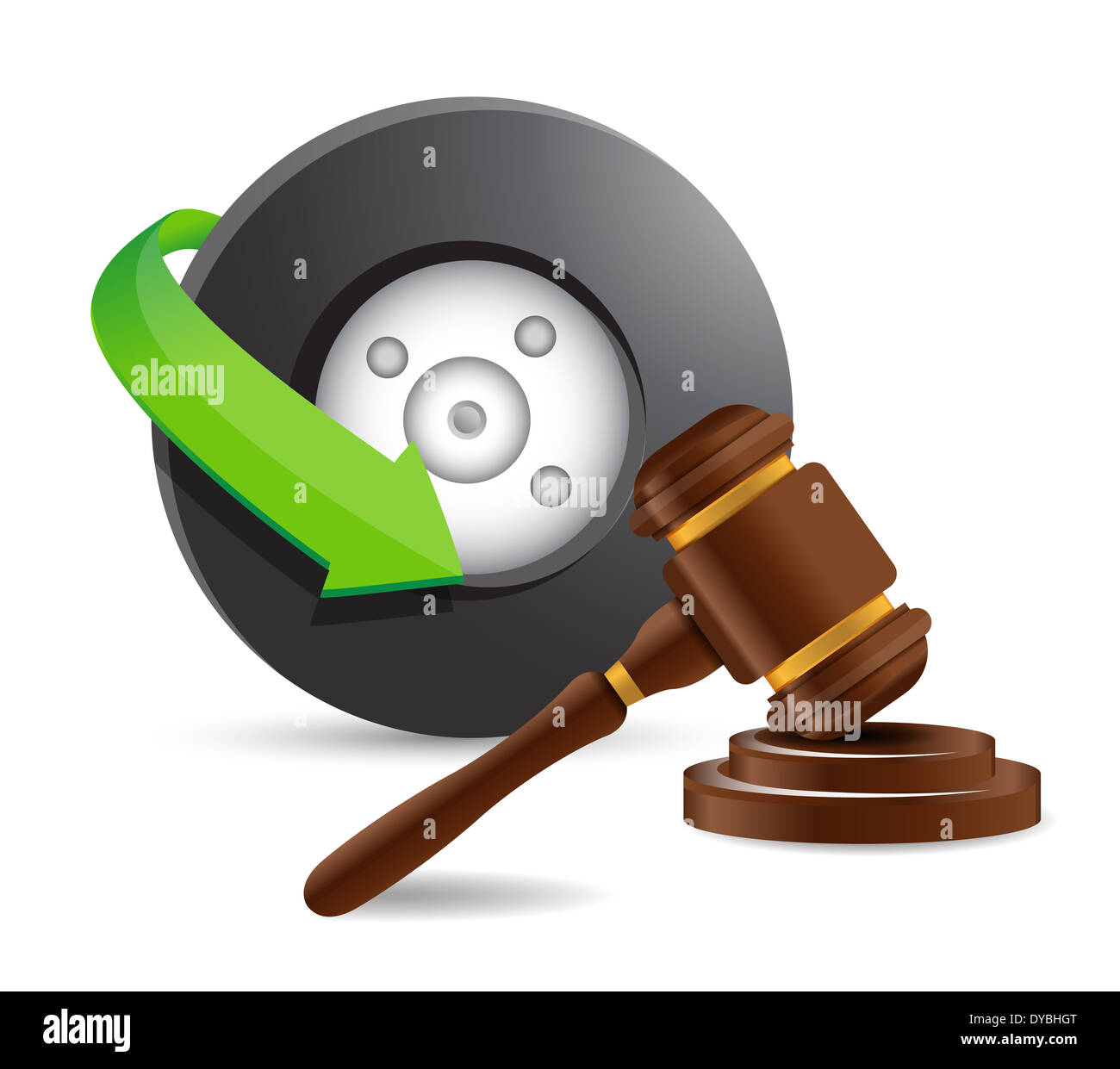 Unfall Anwalt Illustration Konzeption über weiß Stockfoto