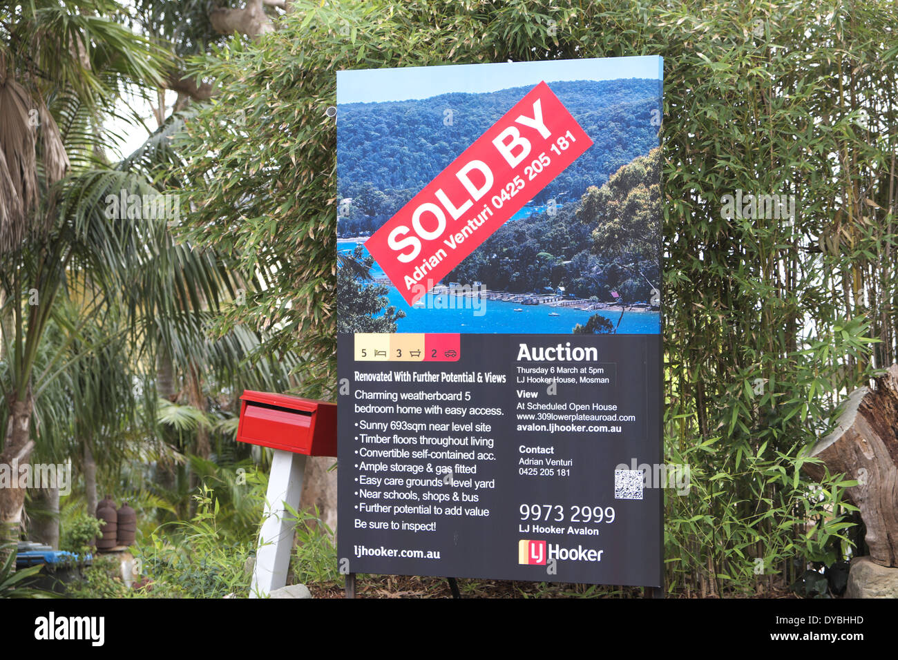 Wohneigentum für Verkauf/verkauft in Avalon, Sydney, Australien Stockfoto