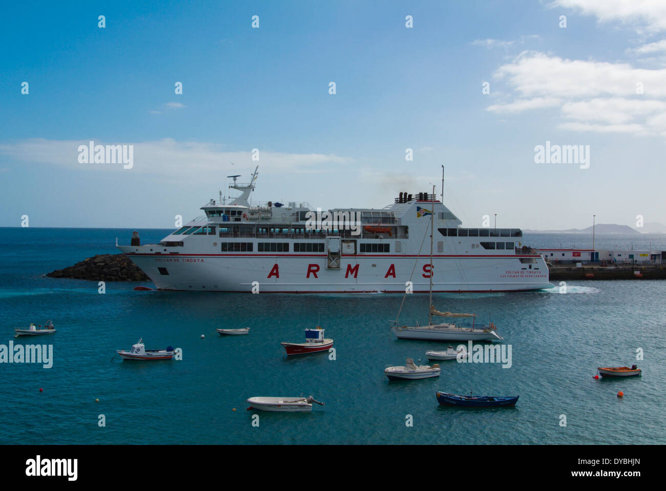 Der Hafen, Playa Blanca, Lanzarote, Kanarische Inseln, Spanien, Europa Stockfoto