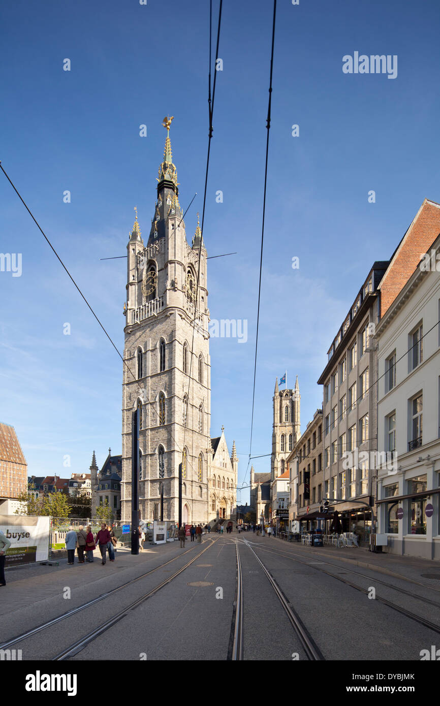 Glockenturm (Belfried) in Gent, Belgien. Stockfoto