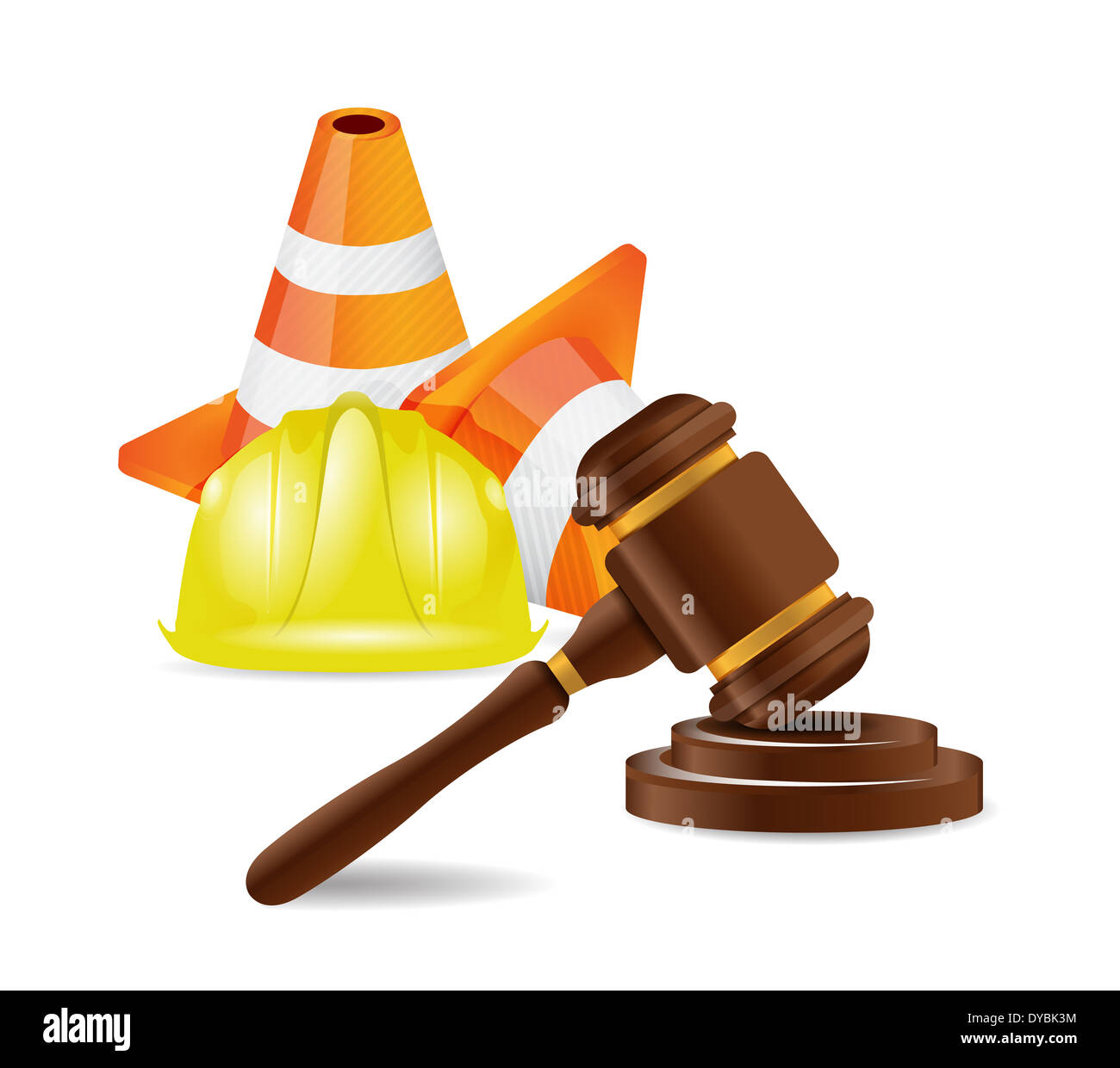 Unfall Anwalt Illustration Konzeption über weiß zu arbeiten Stockfoto