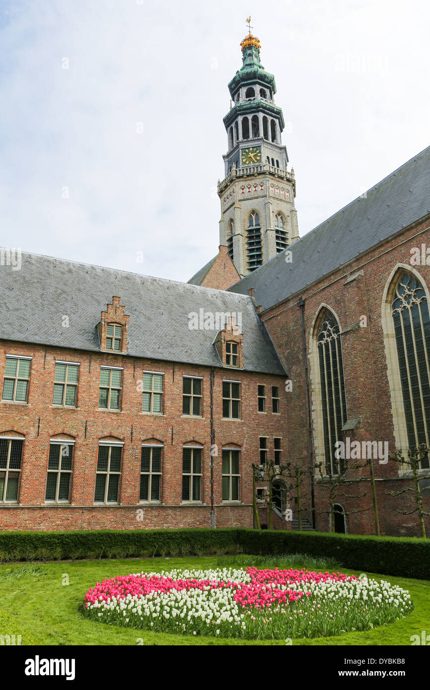 Lange Jan Turm der Abtei in Middelburg, Hauptstadt der Provinz Zeeland, Niederlande. Stockfoto