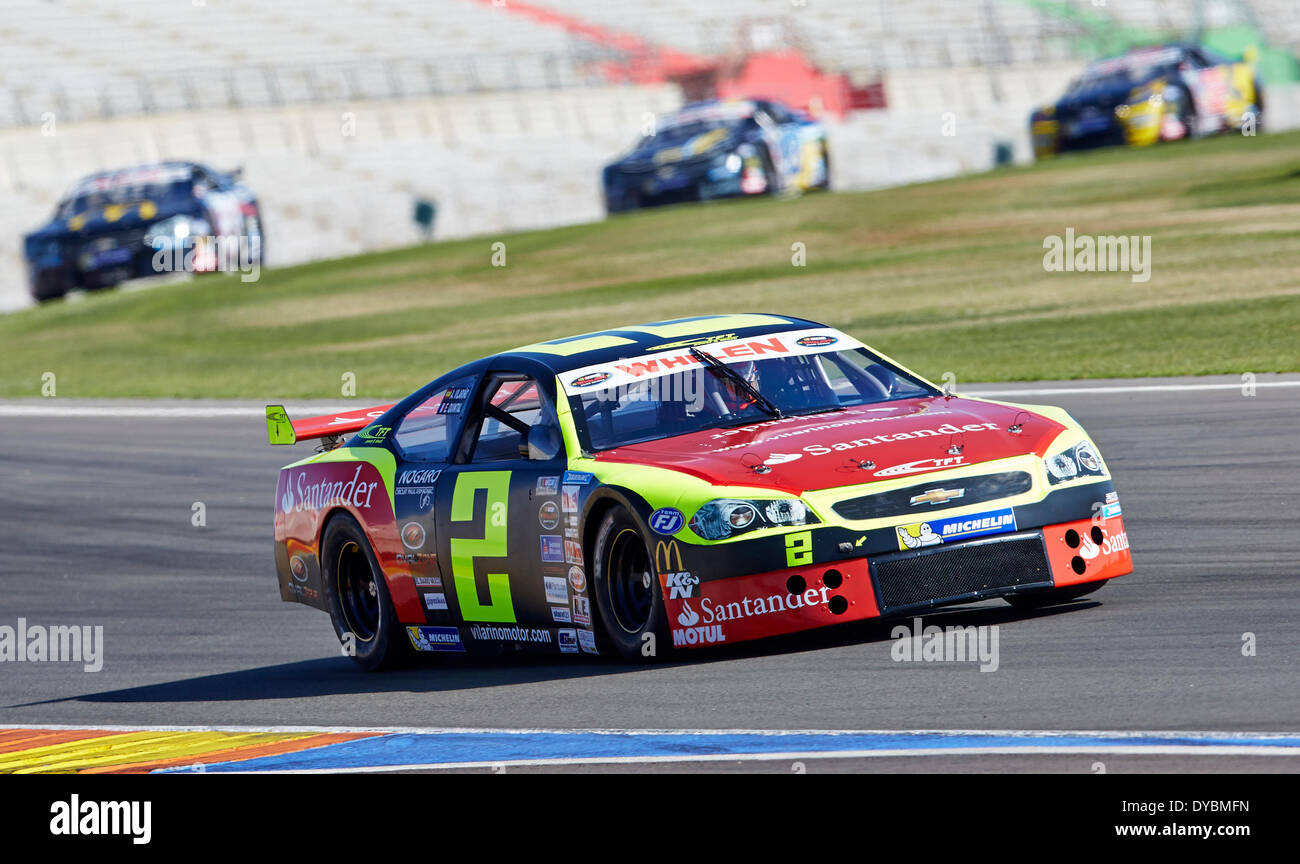 Valencia, Spanien. 13. April 2014. Ander Vilarino Spaniens in Aktion während der Nascar Whelen Euroserie Elit 1 Rennen am Circuit De La Comunitat Valenciana, Cheste, Valencia Credit: Action Plus Sport/Alamy Live News Stockfoto