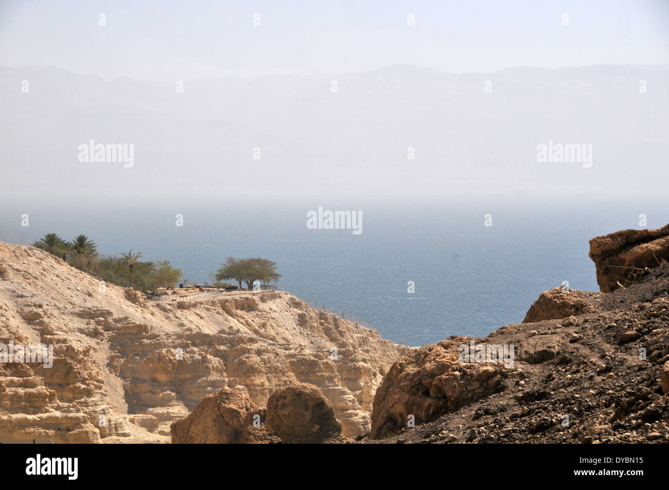 Blick auf das Tote Meer, Ein Gedi Naturschutzgebiet und Nationalpark, Israel Stockfoto