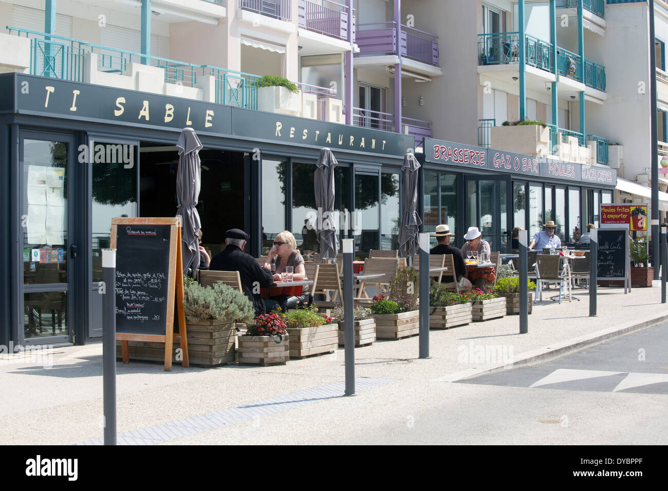 TI-Sable Sand Beach Restaurant am vorderen café Stockfoto