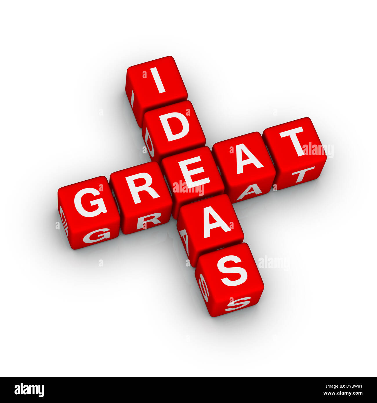 tolle Ideen-Symbol (rot-weiß-Kreuzworträtsel-Serie) Stockfoto