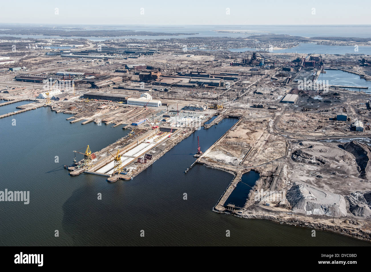 Ansicht der Industrie- und Handelskammer am Hafen von Baltimore vom Himmel Stockfoto