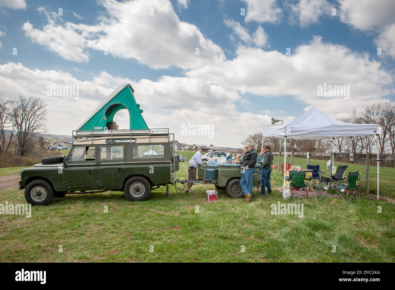 Heckklappe Partei bei Manor Rennen Steeple Chase-Rennen Stockfoto