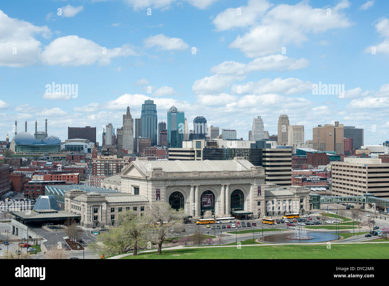Union Station und Innenstadt, Kansas City Missouri Stockfoto