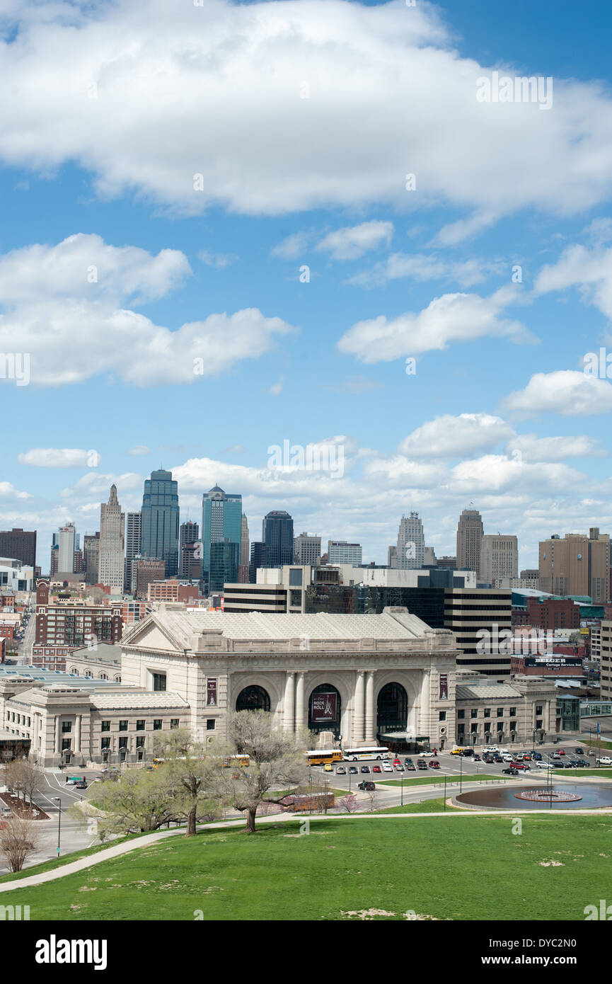 Union Station und Innenstadt, Kansas City Missouri Stockfoto