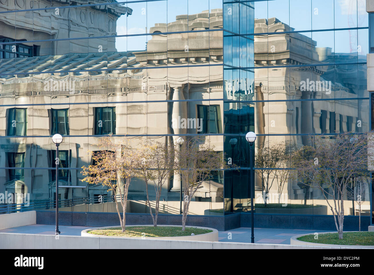 Reflexion der Union Station, Kansas City Missouri Stockfoto
