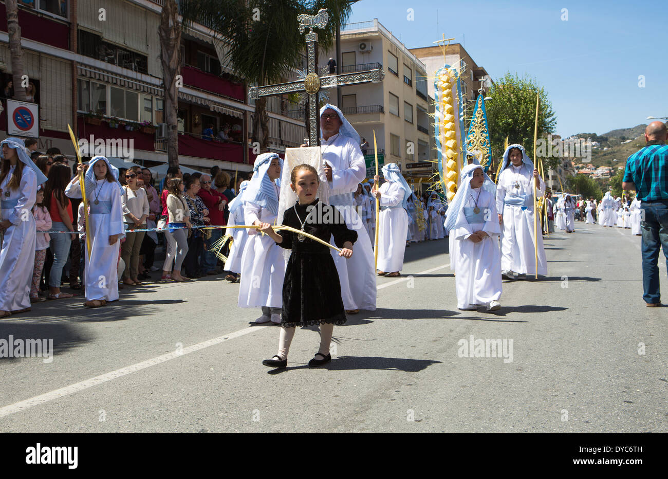 Domingo de Ramos - Palmsonntag, Almuneca, Spanien Stockfoto