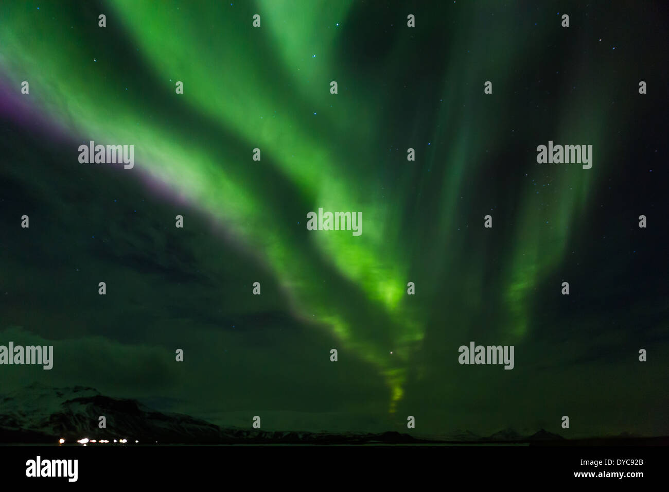 Aurora Borealis in Island Stockfoto