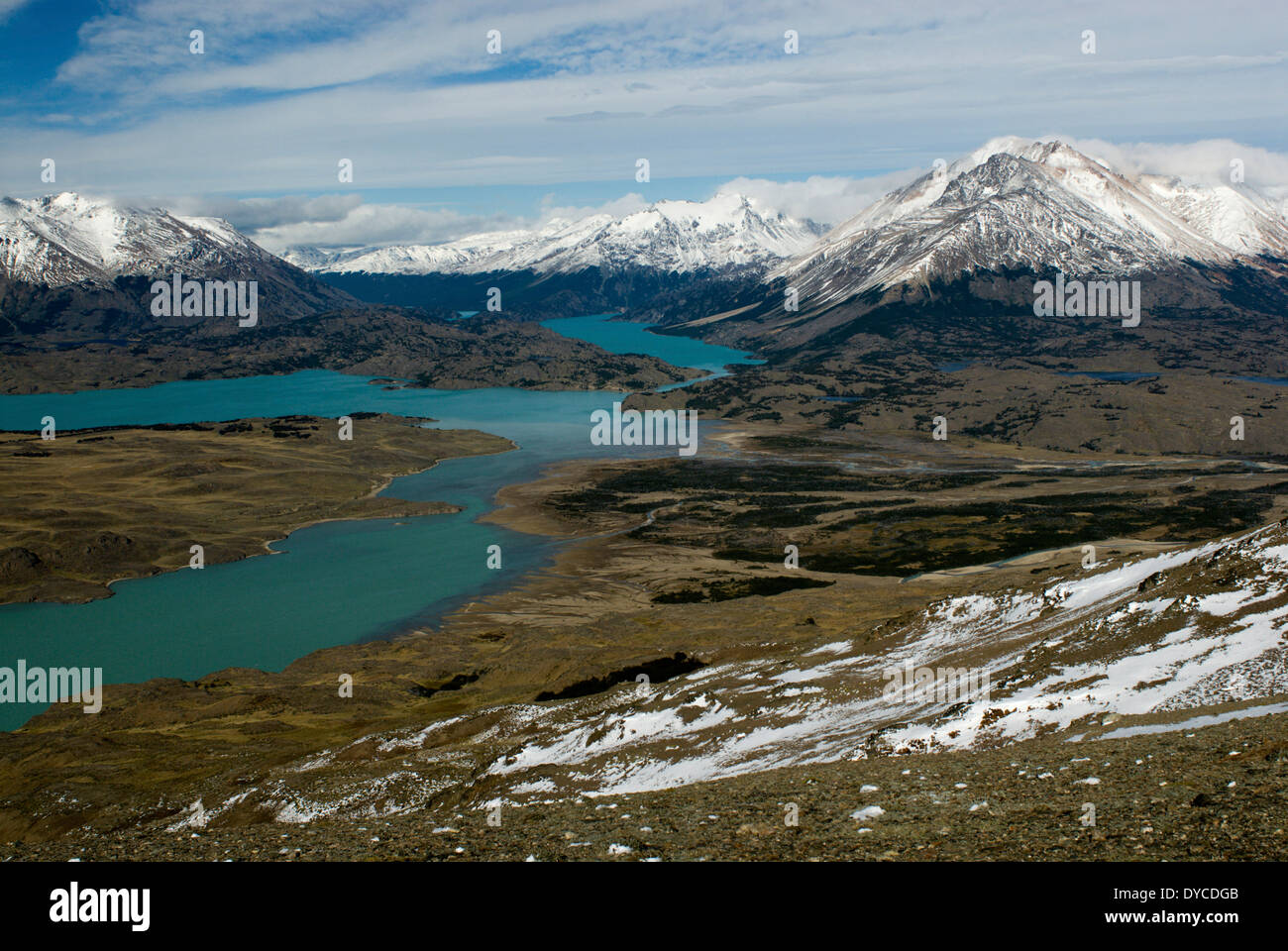 Belgrano See-Blick vom Cerro Leon (1434m), Nationalpark Perito Moreno, südlichen Anden Patagoniens, Santa Cruz, Argentinien Stockfoto