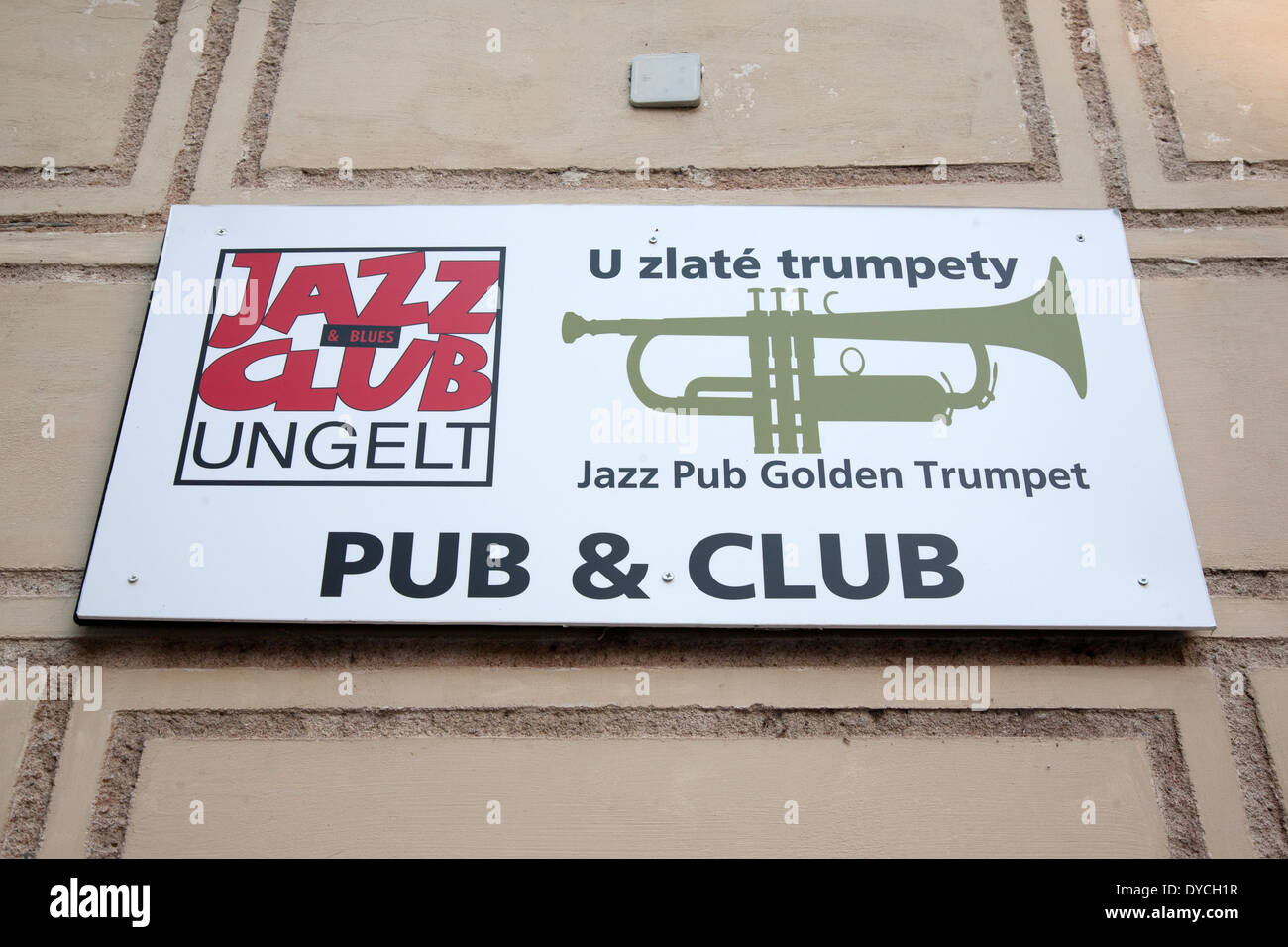 Ungelt Jazzclub Zeichen, Prag, Tschechische Republik Stockfoto