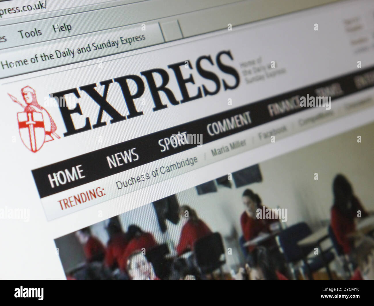 Express uk Online-Zeitung Stockfoto