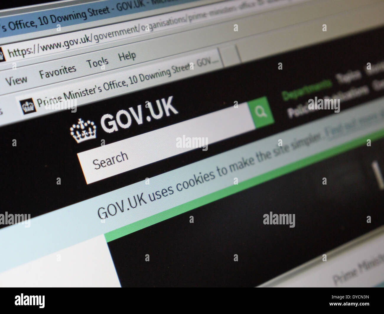 britische Regierung Web Site Stockfoto