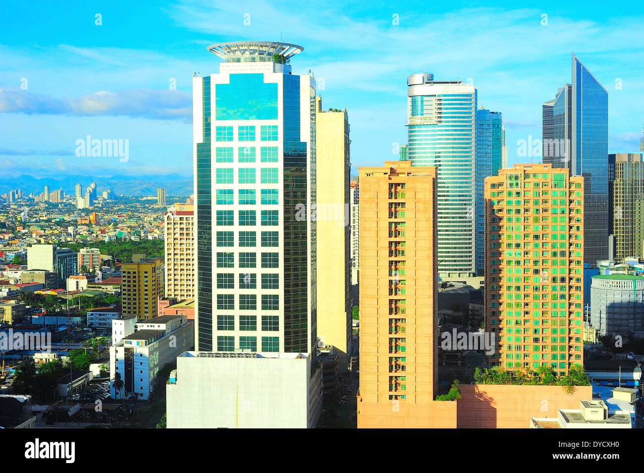 Ansicht von Makati City - moderne Finanz- und Geschäftszentrum von Metro Manila, Philippinen Stockfoto