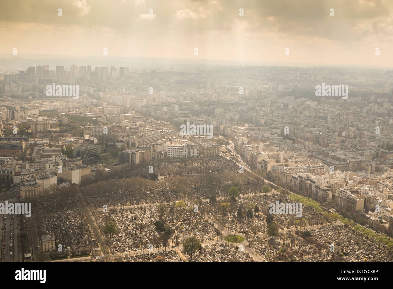 Blick auf Friedhof Montparnasse Paris, Frankreich. Stockfoto