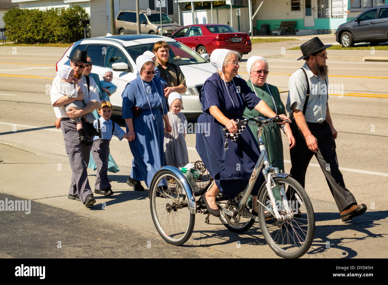 Arasota Florida, Pinecraft Pine Craft, Amish, Mennonite, Gemeinde, Winterurlaub, traditionell, konservativ, Kleidung, Kleidung, religiös, Erwachsene Erwachsene Mann mir Stockfoto
