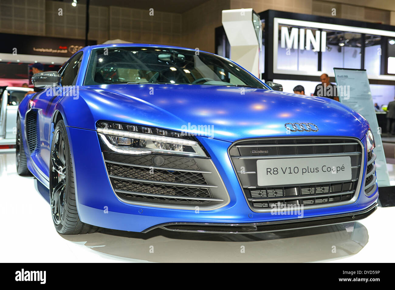 Audi R8 auf der Dubai Motor Show 2013 in Dubai, VAE Stockfoto