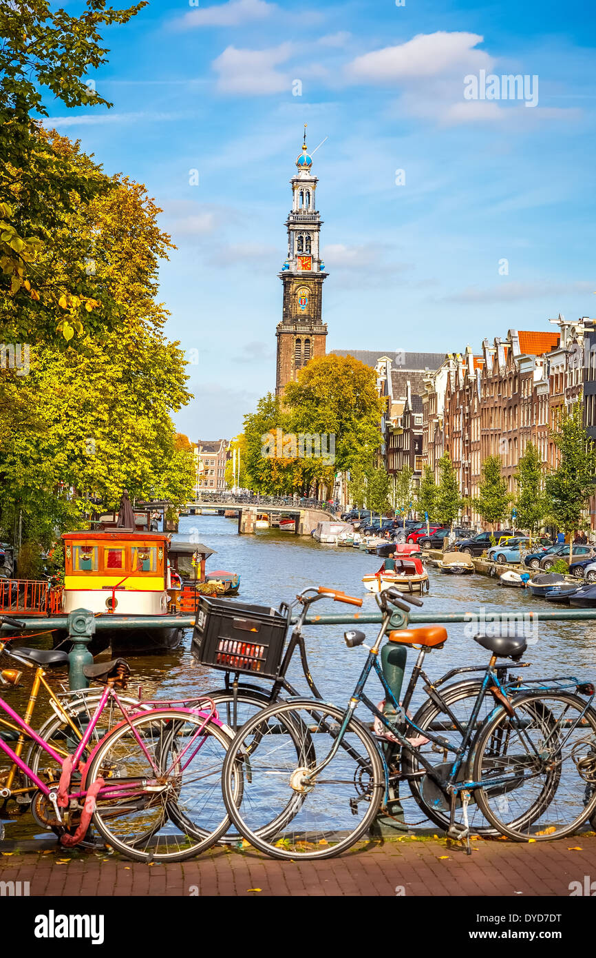 Prinsengracht Kanal in Amsterdam Stockfoto