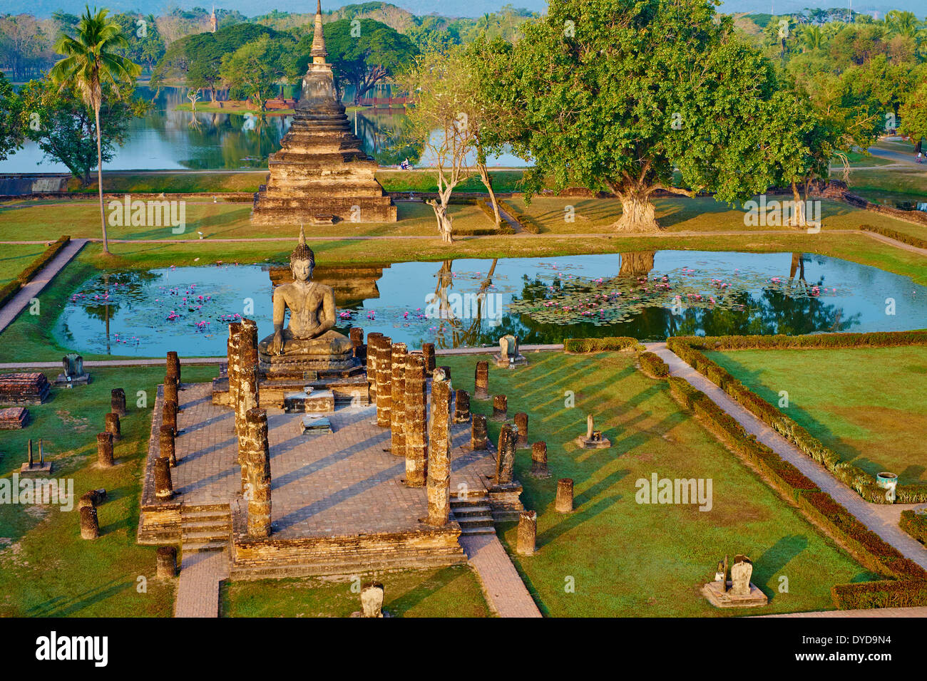 Thailand, Sukhothai, Sukhothai Historical Park, Wat Mahatat Stockfoto