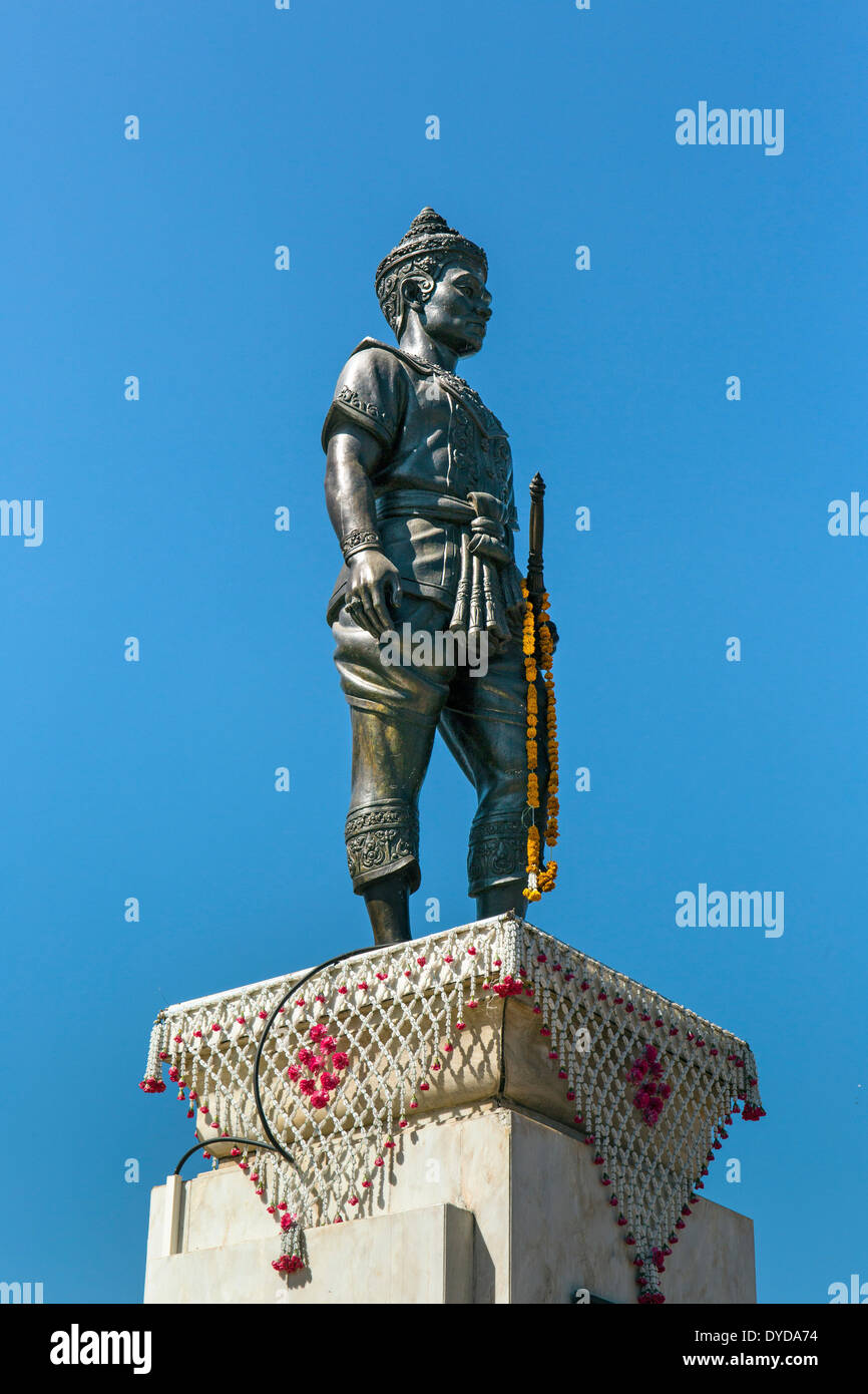 Denkmal von König Mangrai, Gründer der Lan Na Königreich oder Lanna-Königreiches, Mengrai Denkmal, Chiang Rai, Nordthailand Stockfoto