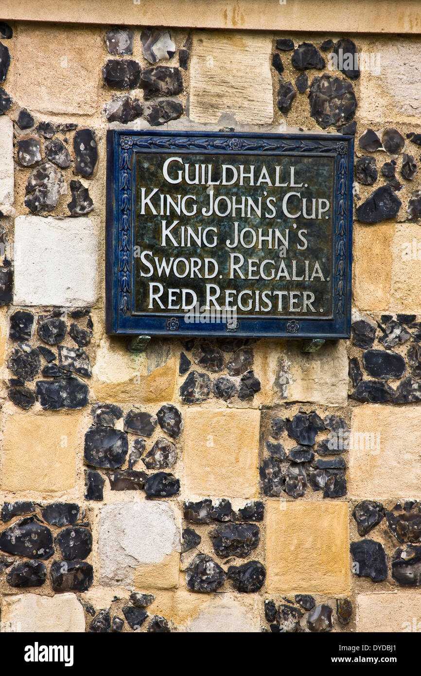 Detail von der Bauweise des King's Lynn Guildhall. Stockfoto