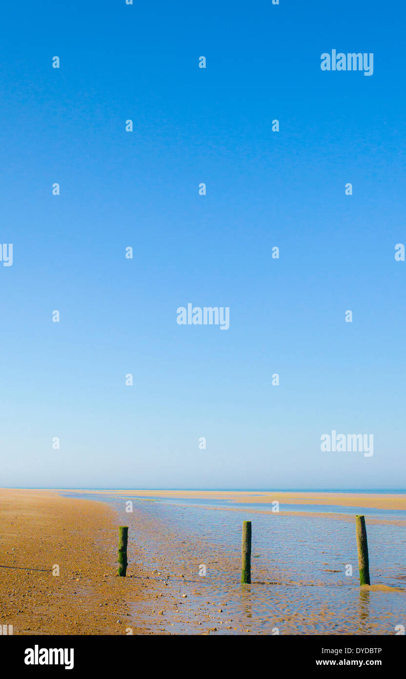 Einem einsamen Strand von Norfolk. Stockfoto