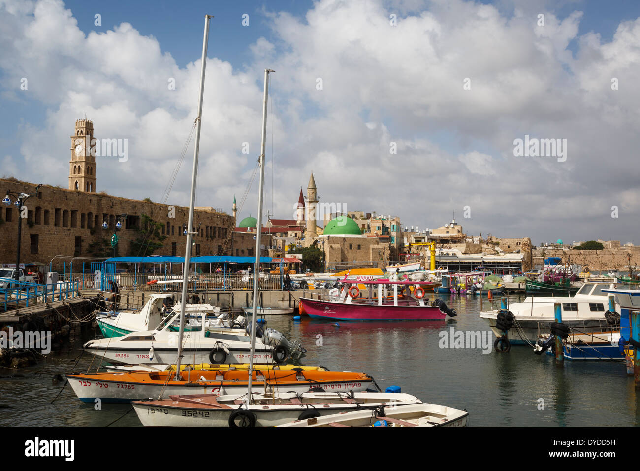 Der Hafen in der Altstadt von Akko (Acre), Israel. Stockfoto