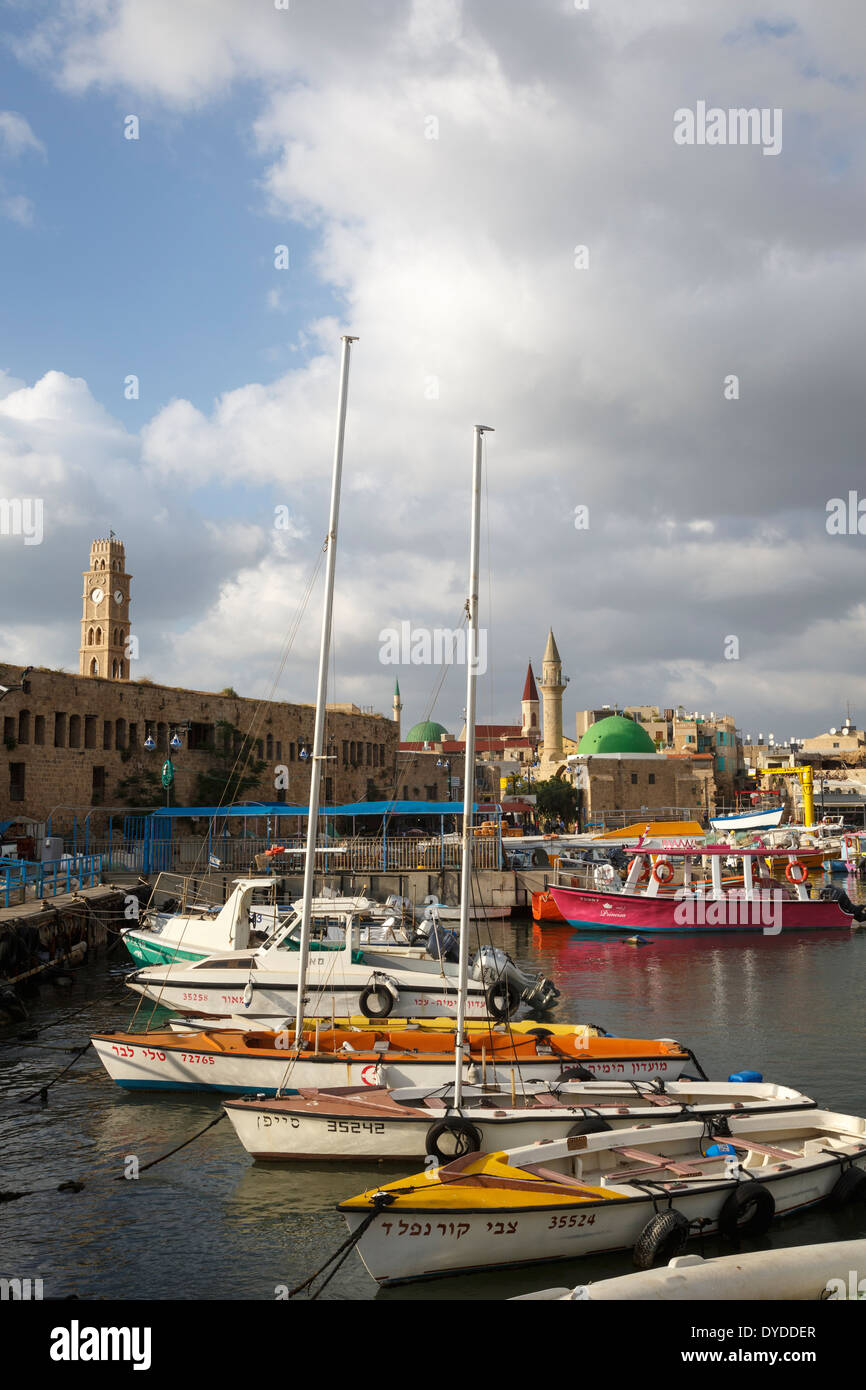 Der Hafen in der Altstadt von Akko (Acre), Israel. Stockfoto