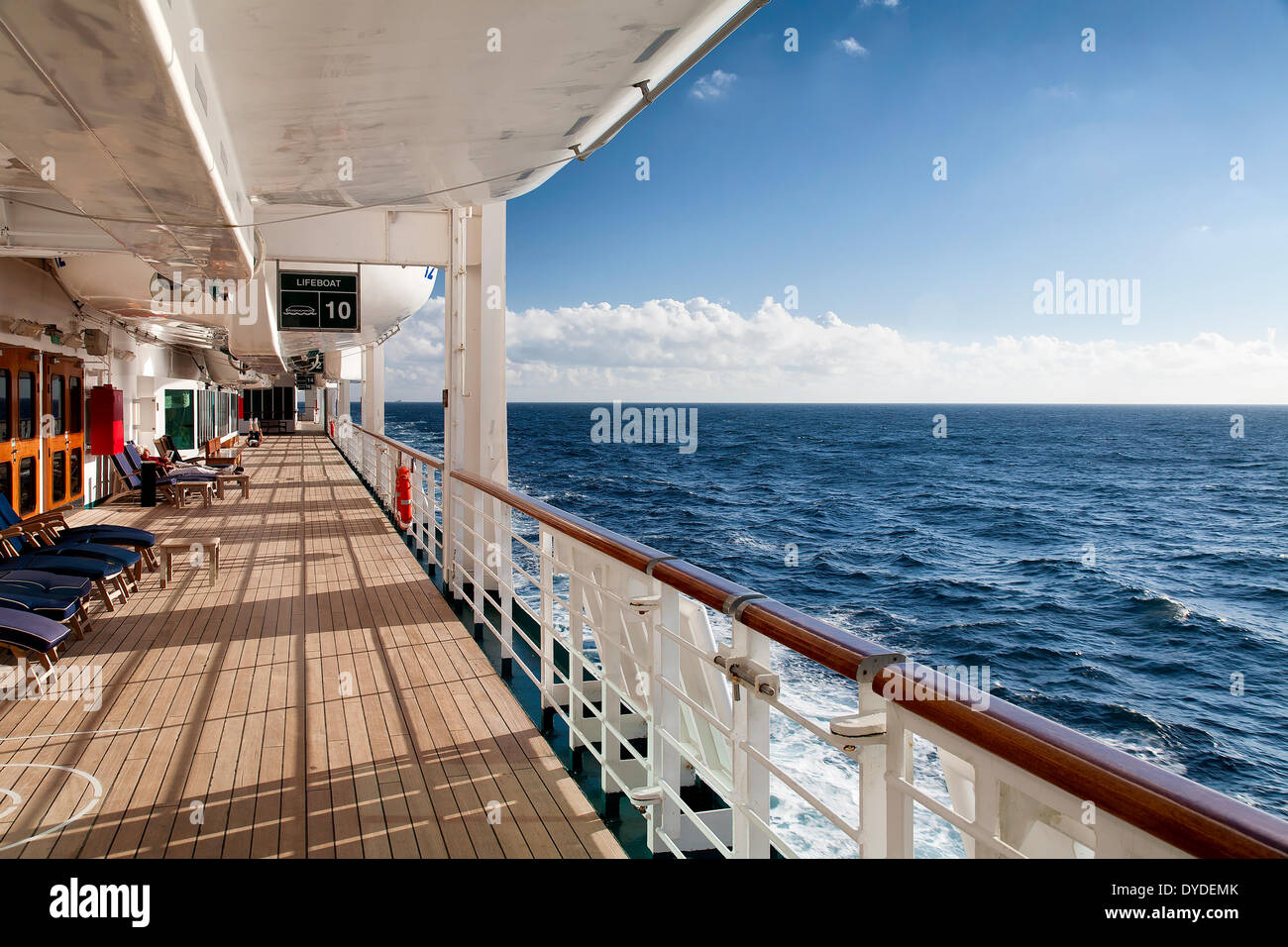 Quiet-Deck auf einer Kreuzfahrt Schiff. Stockfoto