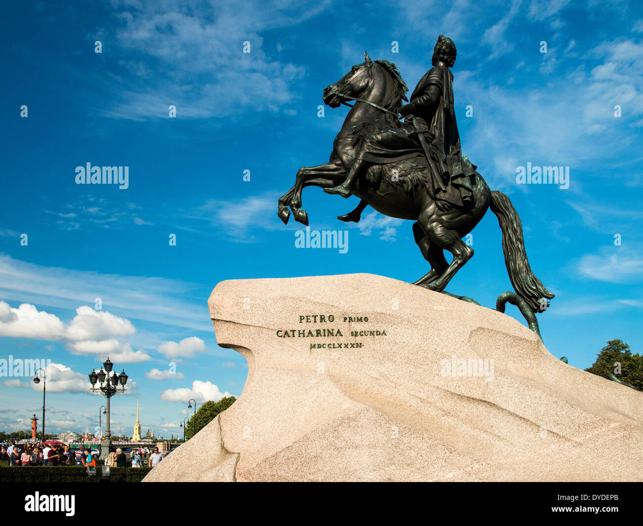 Der eherne Reiter ist ein Denkmal für den Gründer von Sankt Petersburg. Stockfoto
