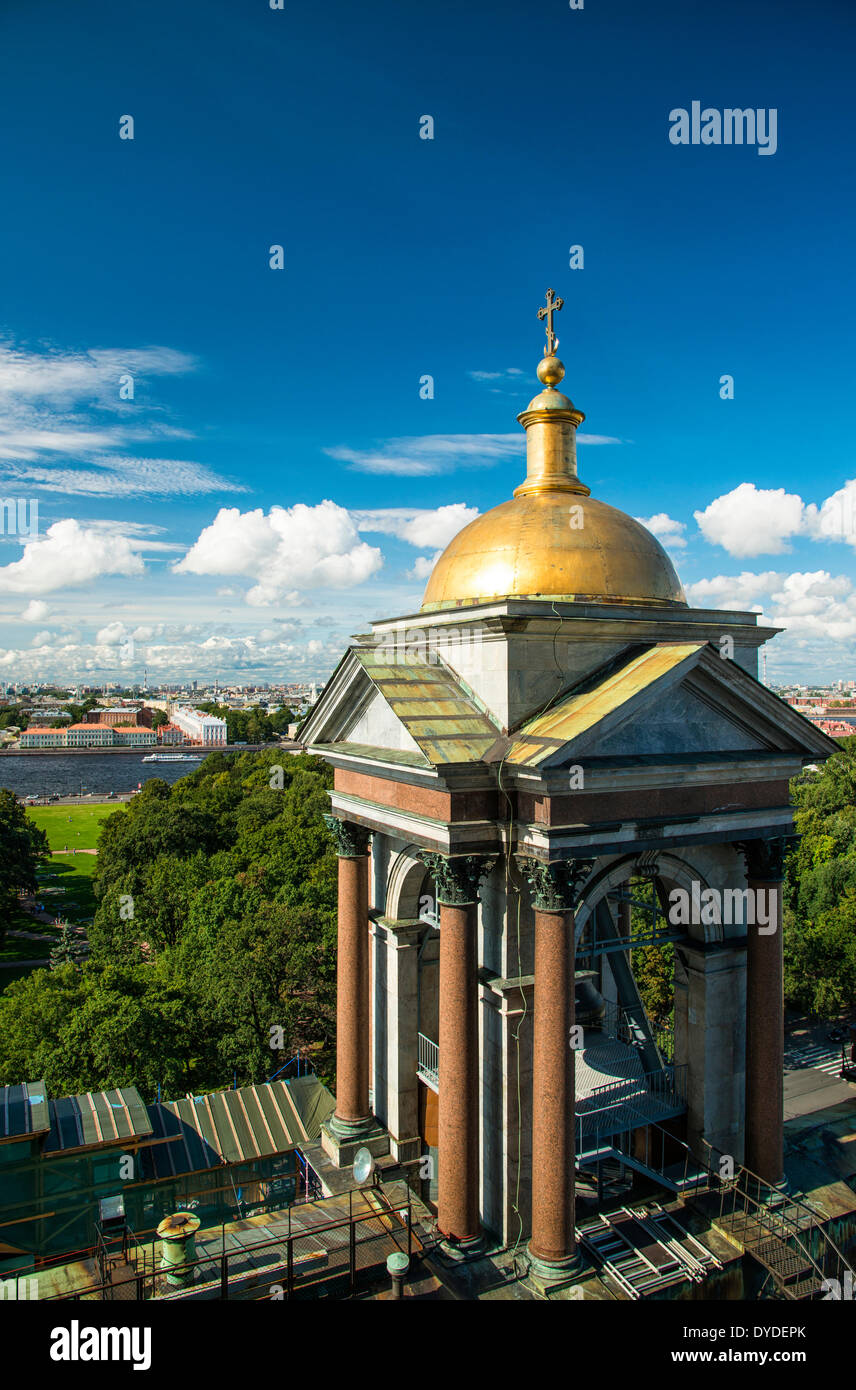 Blick auf St. Petersburg von der Spitze der St. Isaaks Kathedrale. Stockfoto