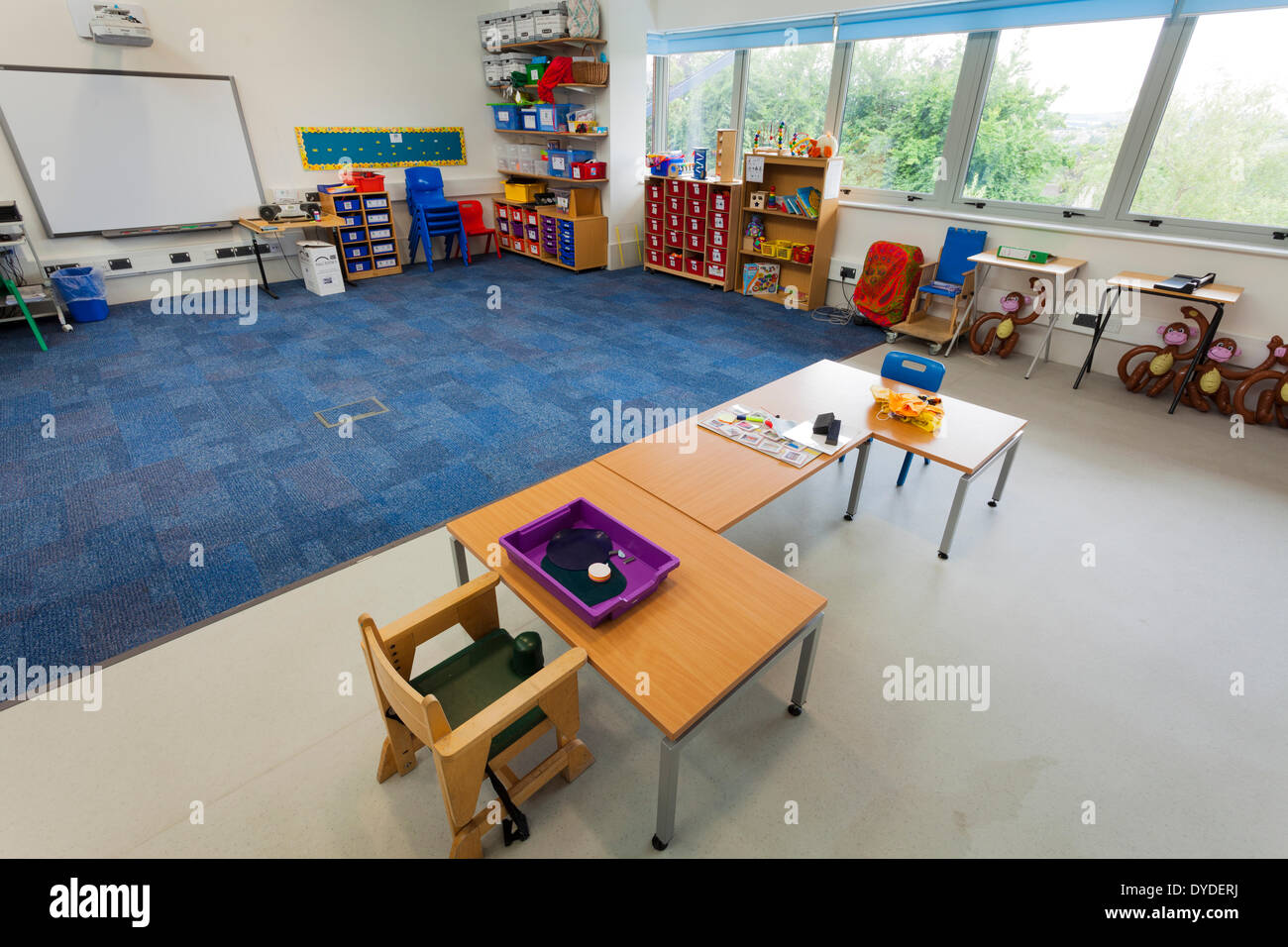 Unbesetzten Unterricht in speziellen Sonderschule. Stockfoto