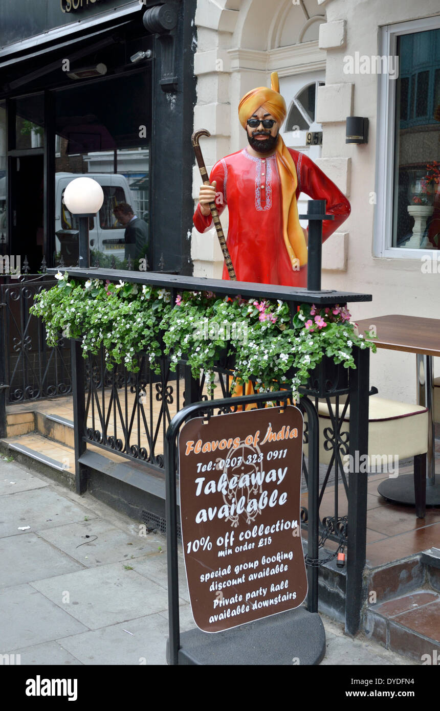 Aromen von Indien indisches Restaurant in der Charlotte Street. Stockfoto