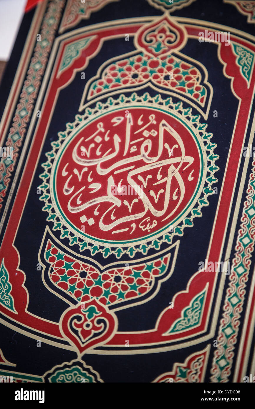 Quran Buch an die weiße Moschee, Nazareth, unteren Galiläa, Israel. Stockfoto