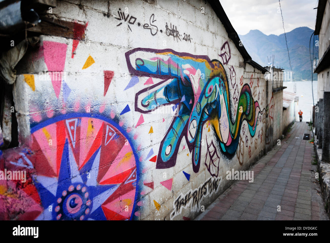 Street-Art in San Pedro La Laguna. Stockfoto