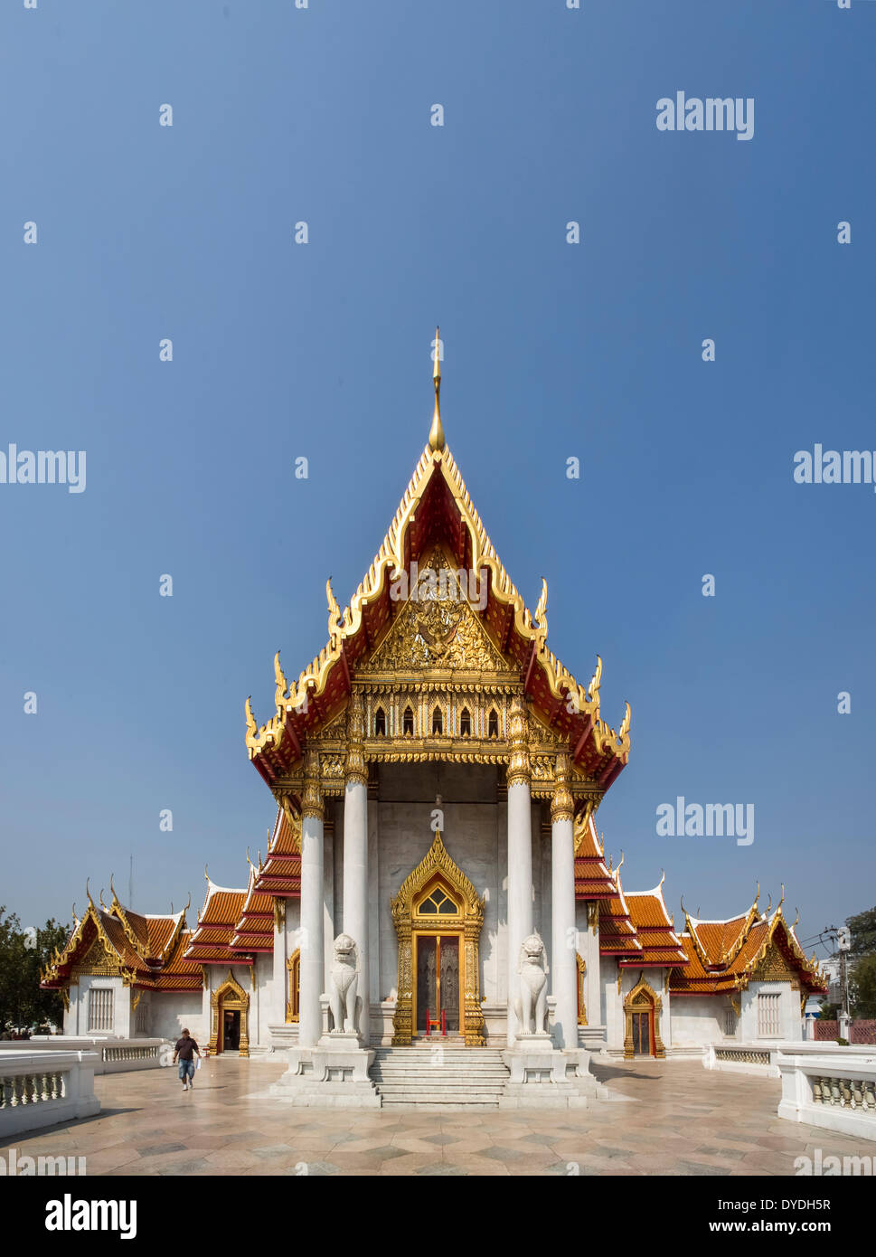 Thailand, Asien, Bangkok, Architektur, Brücke, Kanal, bunte, Marmor, Tempel, touristische, Reise, Wat Benchamabiphit, Stockfoto