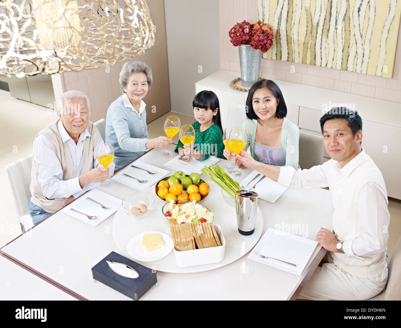 glückliche drei-Generationen-Familie Stockfoto