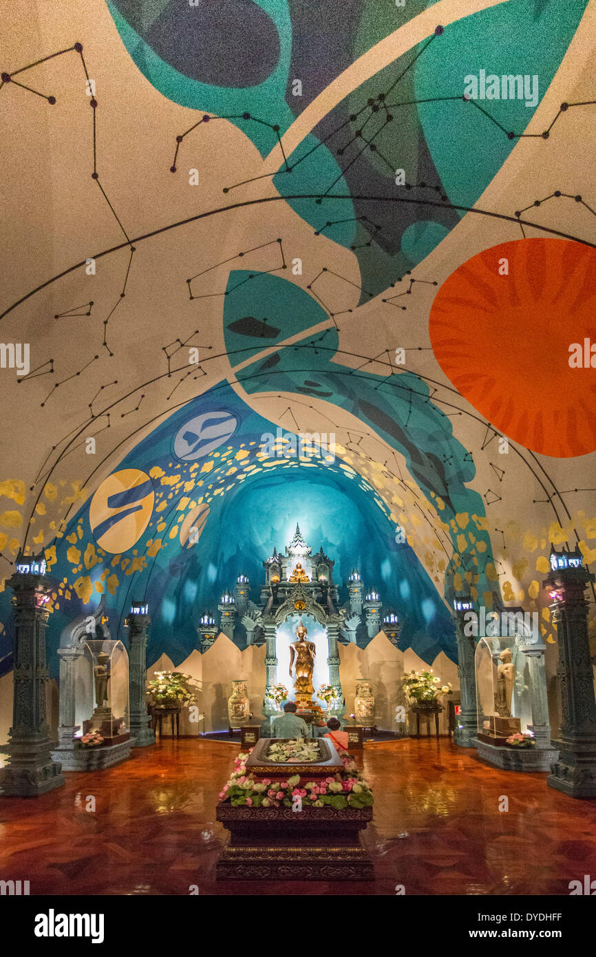 Thailand Asien Bangkok Erawan Buddha Buddhismus bunte Kultur Auswirkung innen Architekturmuseum touristische Reisen visuelle Stockfoto