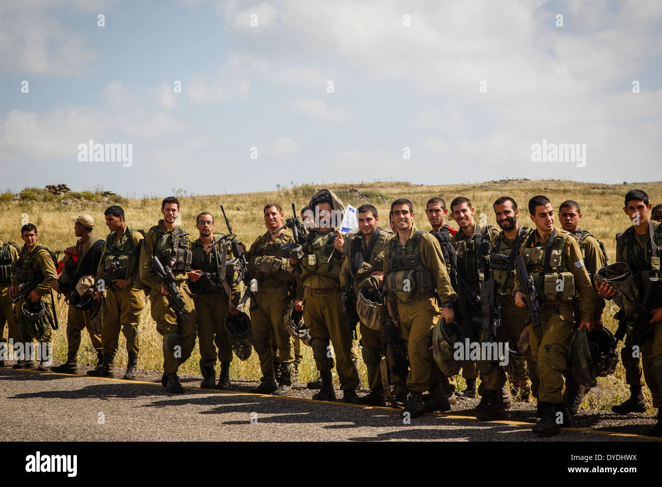 Israelische Soldaten auf den Golanhöhen, Israel. Stockfoto