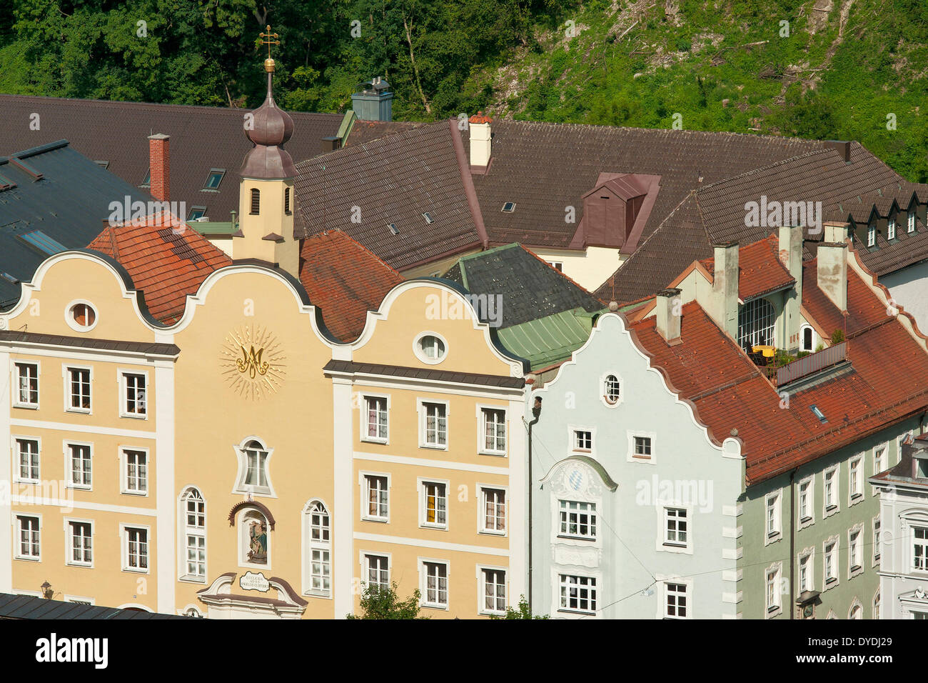 Bayern Deutschland Europa Burghausen Haus Hausbau Bau Historische Alte Wand Architektur Burghausen Stadt Ol Stockfotografie Alamy
