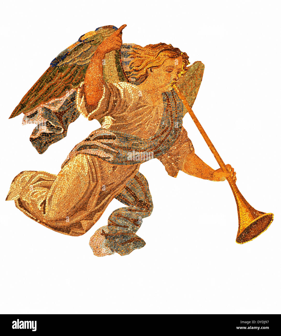 Goldmosaik goldenen Engel Trompete frohe Botschaft verkünden Nachricht Messenger Venedig venezianische Kunst Bibel Religion Christentum cath Stockfoto
